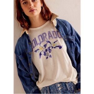 nwt // free people state flower Colorado slub tee ob1666086